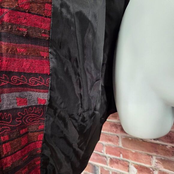 Alfred Dunner Vintage Aztec Cardigan | Women’s 24W | Red Open Front Jacket - Picture 7 of 8